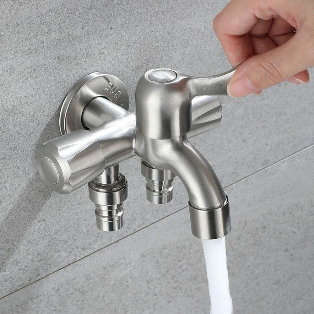 One In Three Out Stainless Steel Faucet with Tape Angle Valve Faucet  Domestic Use