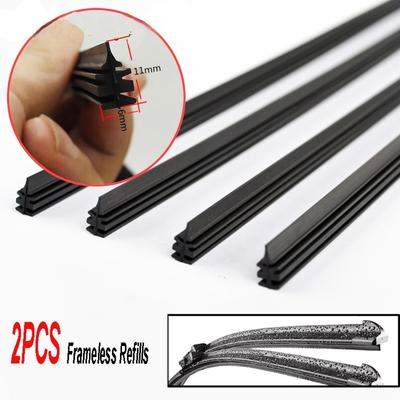 2 pezzi/1 pezzo universale per auto veicolo inserto striscia di gomma morbida ricarica per tergicristalli senza telaio 6 mm 26" 24" accessori per auto