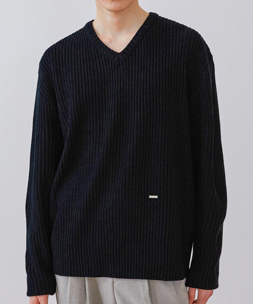 TRIP LE SENS Washable Basic V-Neck Knit_Purple