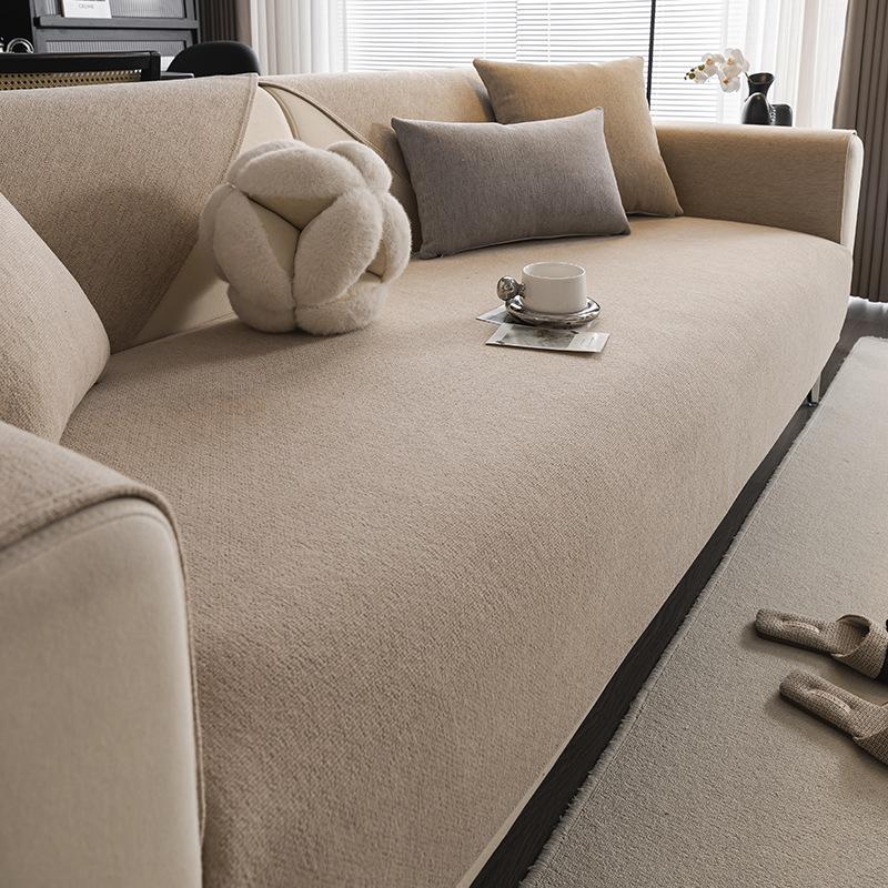 Chenier Sofa Seat Cushion Is Universal In All Seasons, Solid Color Sofa Cover Is Simple And Advanced, Cover Cloth Towel, Non-Slip Sofa Cushion