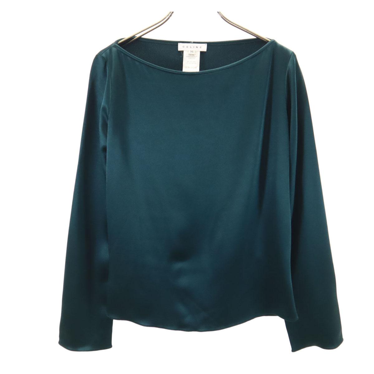 

CELINE Made in France Long sleeve Boat neck Cut 36 Deep green tops Women Used