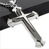 1 Stück Herren Kreuz Anhänger mit Diamant Silber Gold Schwarz Dominanter Anhänger Halskette