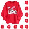 Kadın Günlük Moda Sevgililer Günü Baskılı Uzun Kollu O-Yaka Sweatshirt Kazak Üst