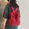 Autumn and Winter New Large Capacity Washed Solid Color Canvas Casual Double Back Street Trendy Student Schoolbag