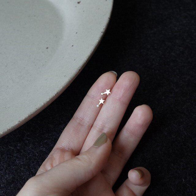 

Серьги-гвоздики из стерлингового серебра 925 пробы с цирконием, женские, позолоченные 14 карат, модные, универсальные, студенческие украшения серебряный