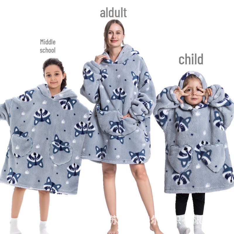 2023 Hooded Oversized Flannel Blanket Clothing for Men & Women – Extended Length for Warmth