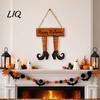 Halloween Themed Hanging Ornament Pumpkin Door Decor, Spooky Festive Wall for Party Holiday Decor Scene, Front Entryway Decoration, Trick or