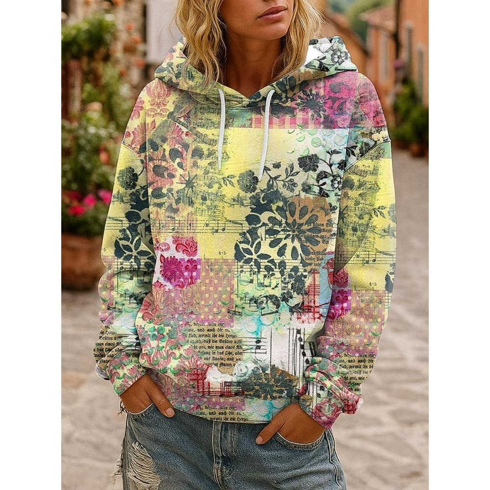 Floral Graphic Vintage 3D Print Patchwork Hoodies Kids Hooded Sweatshirts Y2K Boy Tops Tracksuit Pullover Girl Coat Clothing