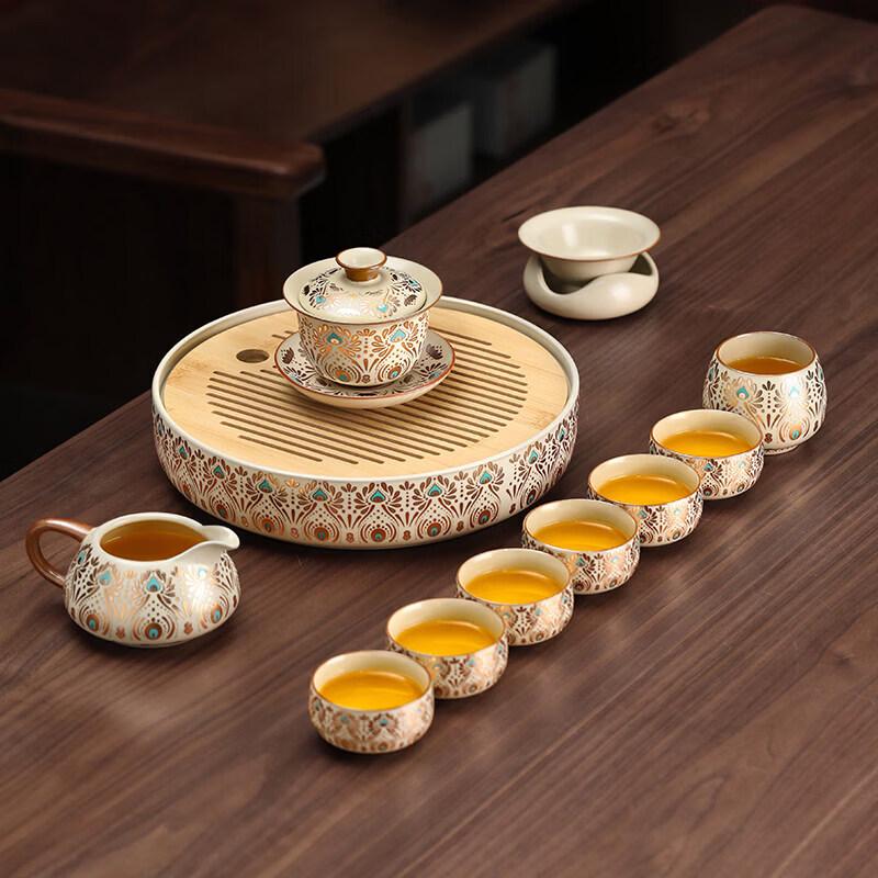 Ru Kiln Kung Fu Tea Set with Auto-Fill Feature