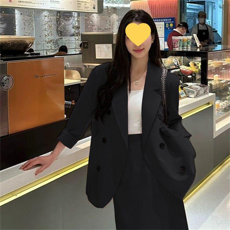 2025 Autumn Fresh Elegant Two-Piece: Slimming Jacket & Midi Skirt Suit