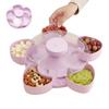 Rotating Design Divided Serving Tray Spinning Compartment Platter  Party Appetizers