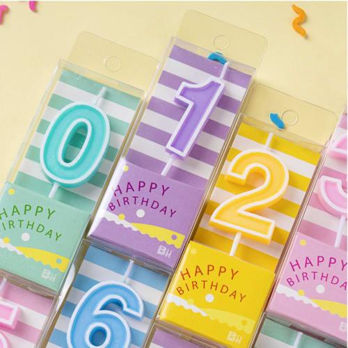 Set of 10 Macaron-Colored Birthday Number Candles, 0-9, Perfect for Celebrating Birthdays, Anniversaries, Weddings, Graduations, and More. Stylish and
