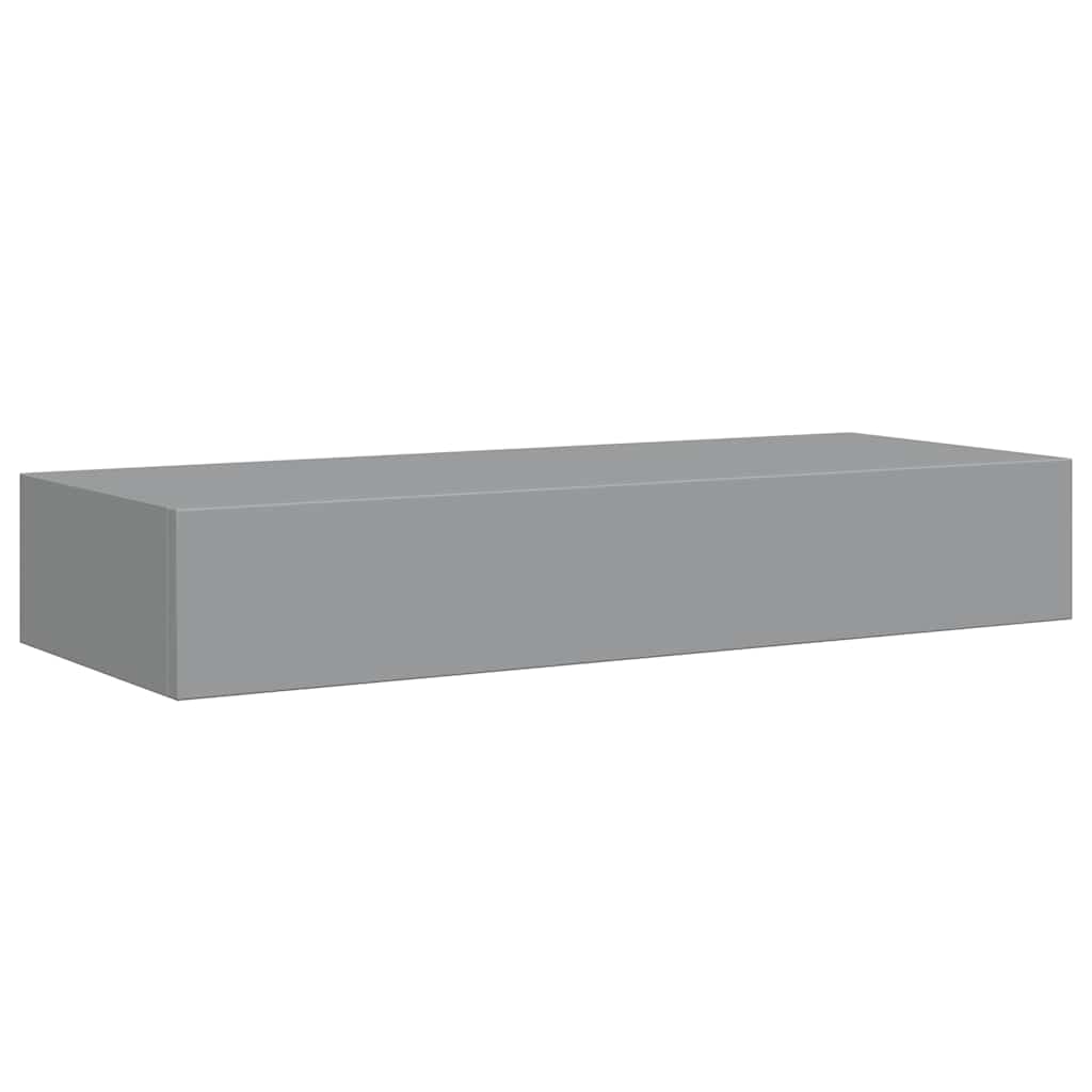 Vidaxl Półki Ścienne Z Szufladą, 2 Szt., Szare, 60 X 23,5 X 10 Cm, Mdf
