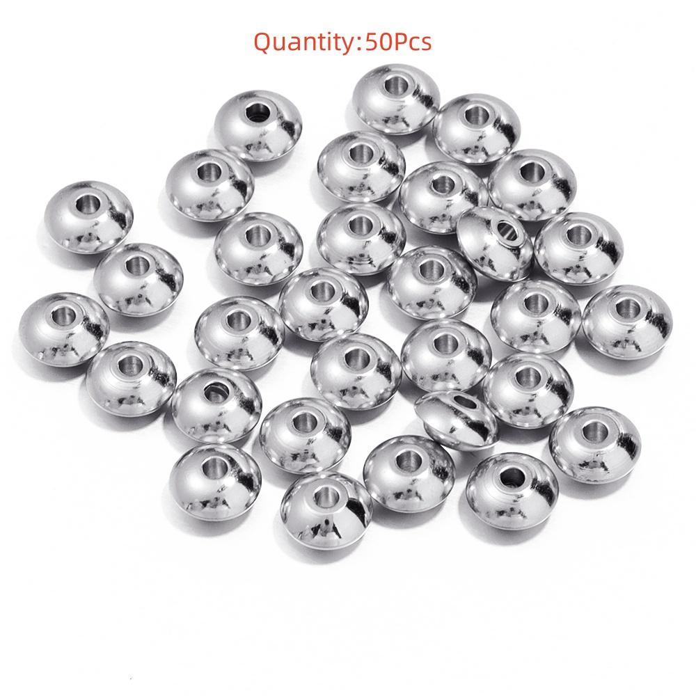 High Quality Stainless Steel Beads Square Round Wheel Shaped Loose Spaced Beads For DIY Charms Bracelet Jewelry Accessories
