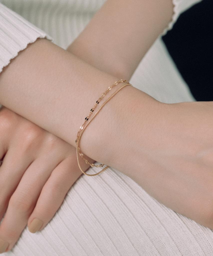 Novice Tokyo Petal & Round Chain Bracelet [Stainless] / Gold