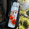 1PC Red Poppy Flower Cluster Print 750ml Color Plastic Sports Water Bottle Leakproof Flip Straw Lid For Sports Office Home Use