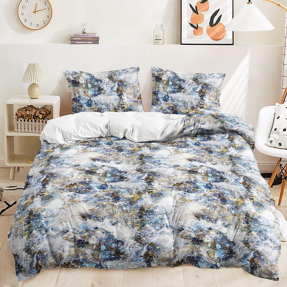 Three-Piece Quilt Cover Pink Purple Gradual Change Color Two-Piece Bedding Kit