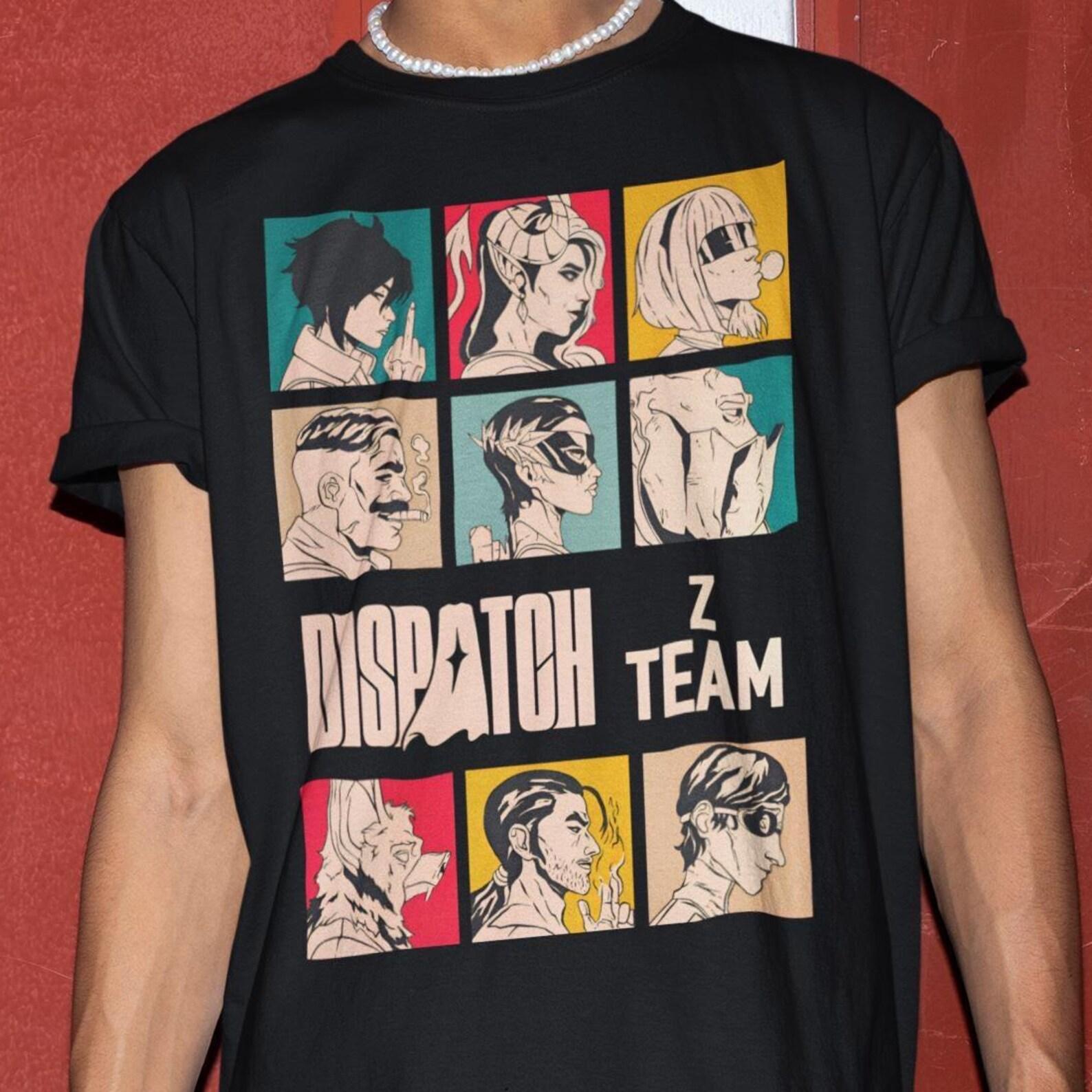 Unisex Dispatch Game Z-Team Shirt - Gamer Tshirt,Invisigal,Beef,Flambae,Malevola,Prism,Robert Robertson XL