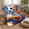 Sports Ball Festival Theme Blanket Lightweight Warm Flannel Blanket Decorative Throw Blanket for Home Decoration