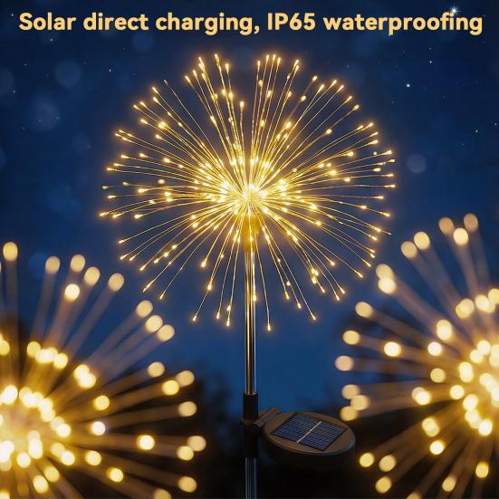 Solar Dandelion Garden Light, Outdoor Solar Powered Dandelion Lamp with Stake, Waterproof Solar Pathway Light for Yard Lawn