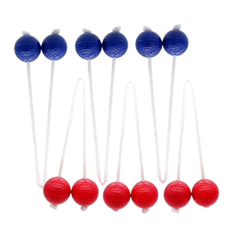 

6Pcs Ladders Toss Ball Replacement Hard Golf Training Ball Outdoor Ladders Ball for Kids Adult Family Easy to Use червоний/синій