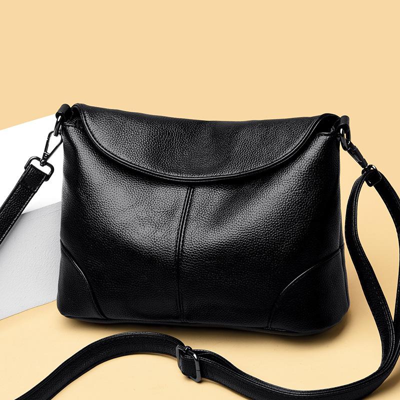 Bag women's new fashion bag simple casual large capacity PU shoulder messenger bag