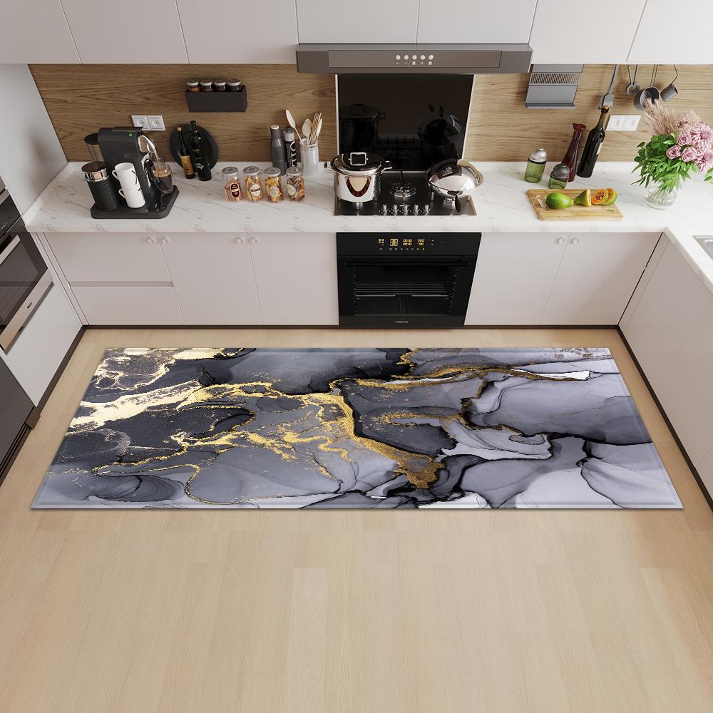 Marble Kitchen Mat Porch Door Mat Bathroom Door Floor Carpet Bedroom Corridor Non-slip Mat