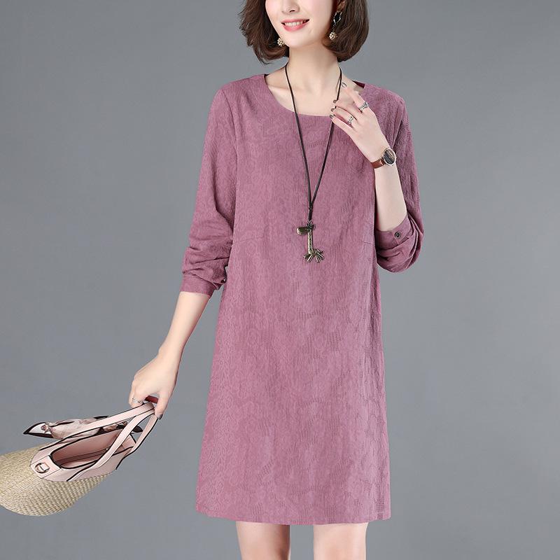 Petite Women's 2024 Spring/Autumn Korean Loose Cotton Linen Casual Short Dress