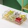 WUHE Goldrand Sechsfächer Glas geteilte Obstplatte