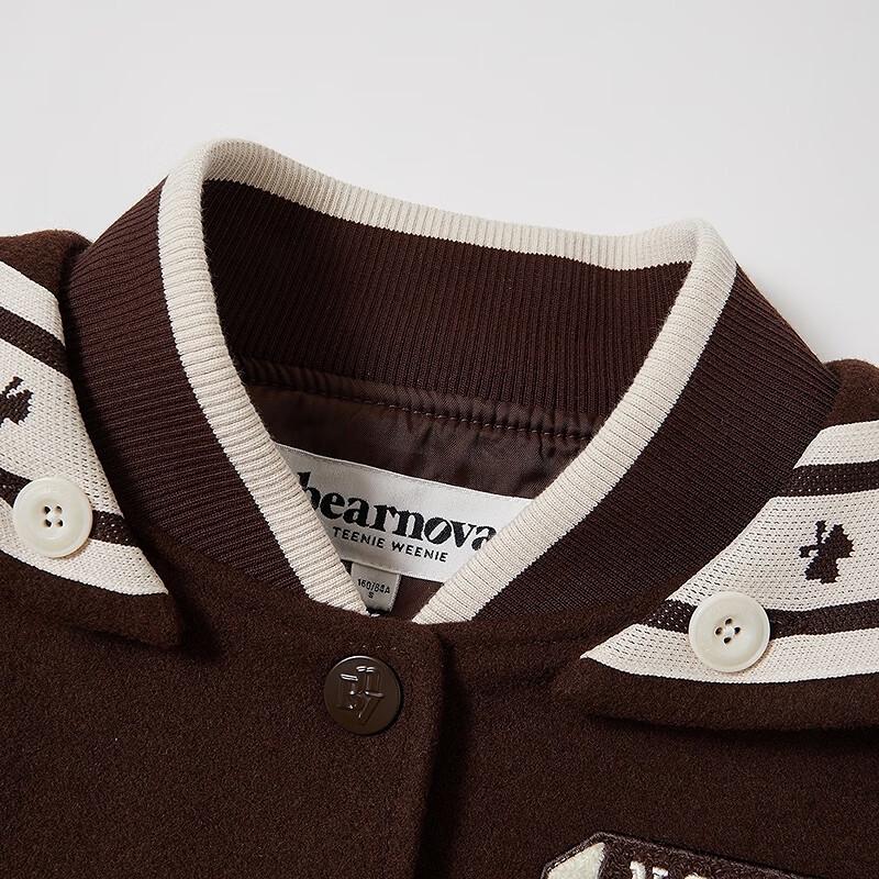 Teenie Weenie Women's Sailor Collar Two-Way Wool Baseball Jacket