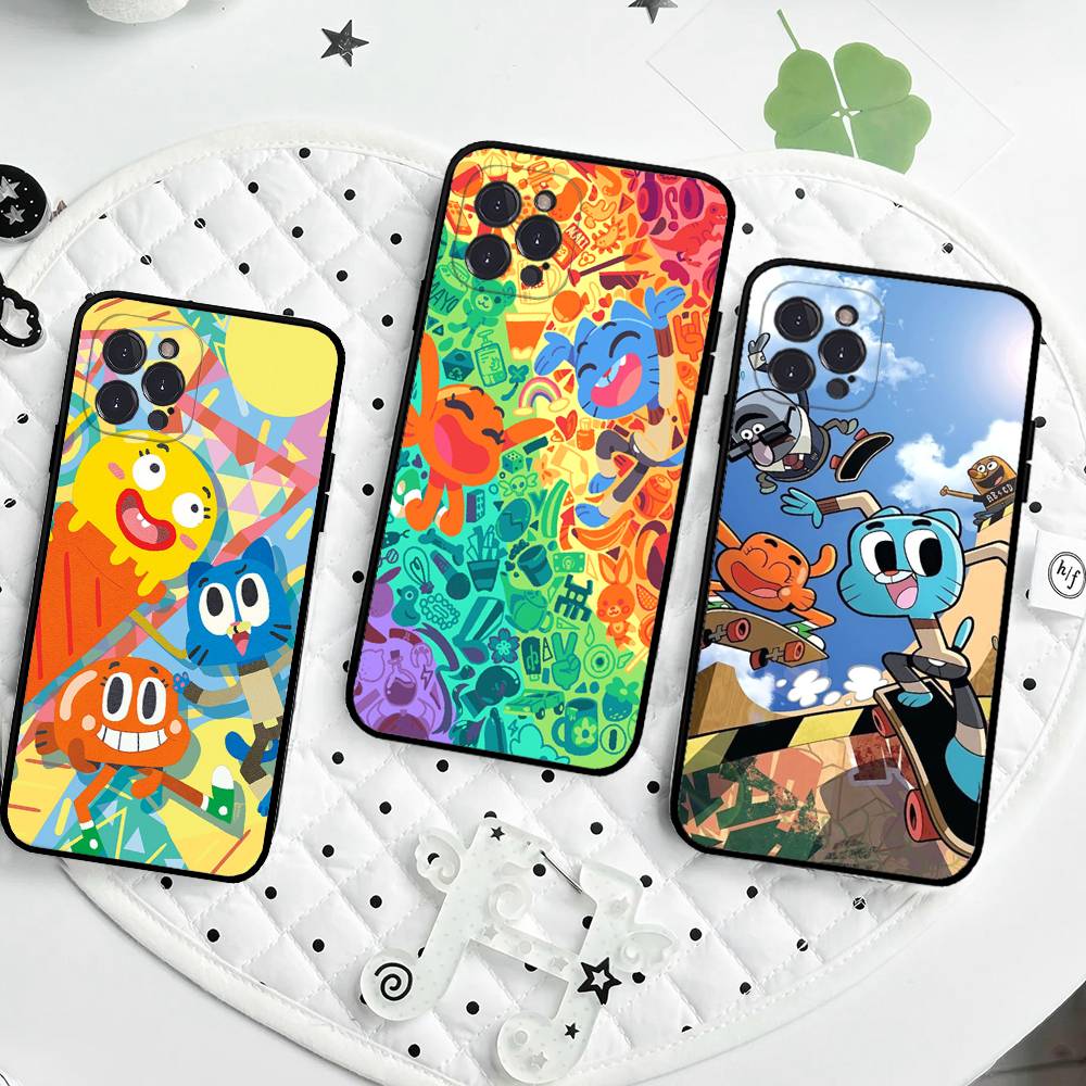 The A-Amazing World Gumball Anime Phone Case For IPhone 17 16 14 15 13 12 11 Pro Max Plus Silicone Soft Cover