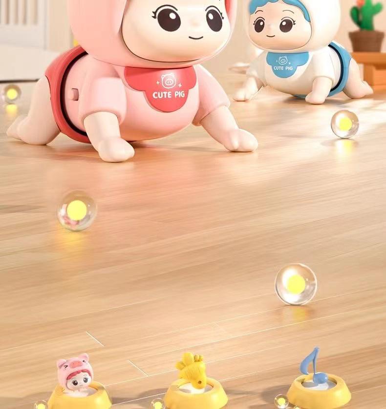 Electric Crawling Baby Doll with Sound: Head Lifting Training Toy for Early Education, 0-1 Year Olds, 6 Months+