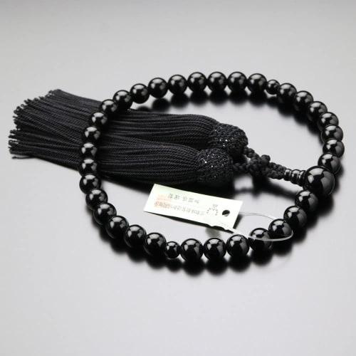 Nenju Women's Prayer Beads, Approx. 8mm, Black Onyx with Pure Silk Tassel (Black) [Informal Prayer Beads, Kyoto Prayer Beads, Black Onyx, Informal