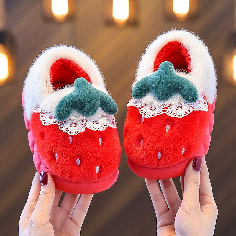 

Children s Winter New Non-Slip Warm Cute Princess Girls Indoor Baby Cotton Slippers 22/23Inner Length14.5CM a