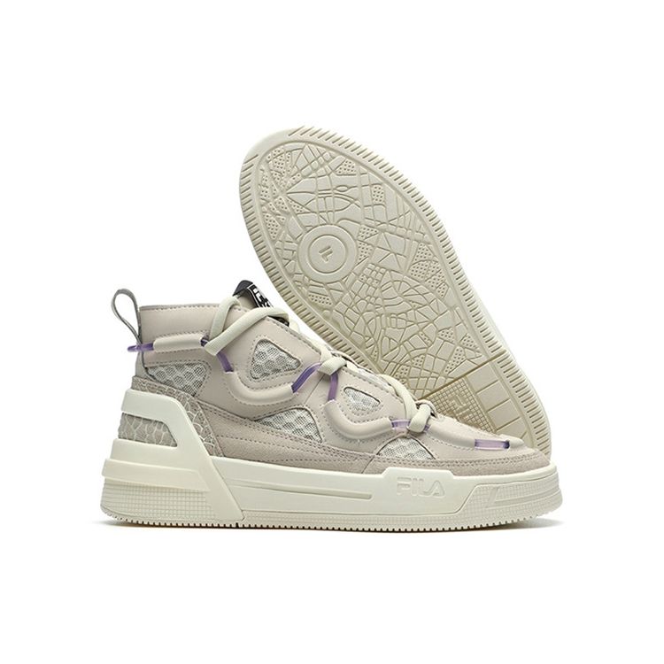 Fila Heritage High-Top Retro Basketball Shoes Women Sneaker Oatmeal F12W141201FOM