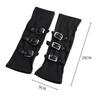 Guantes Largos para Mujer con Orificio para el Pulgar Decoración de 3 Hebillas Guantes Elegantes sin Dedos para Fiesta de Cosplay Negro