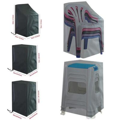 Waterproof Chair Rain Cover Universal Furniture Protector Black Stacked Chair Dust Cover  Outdoor