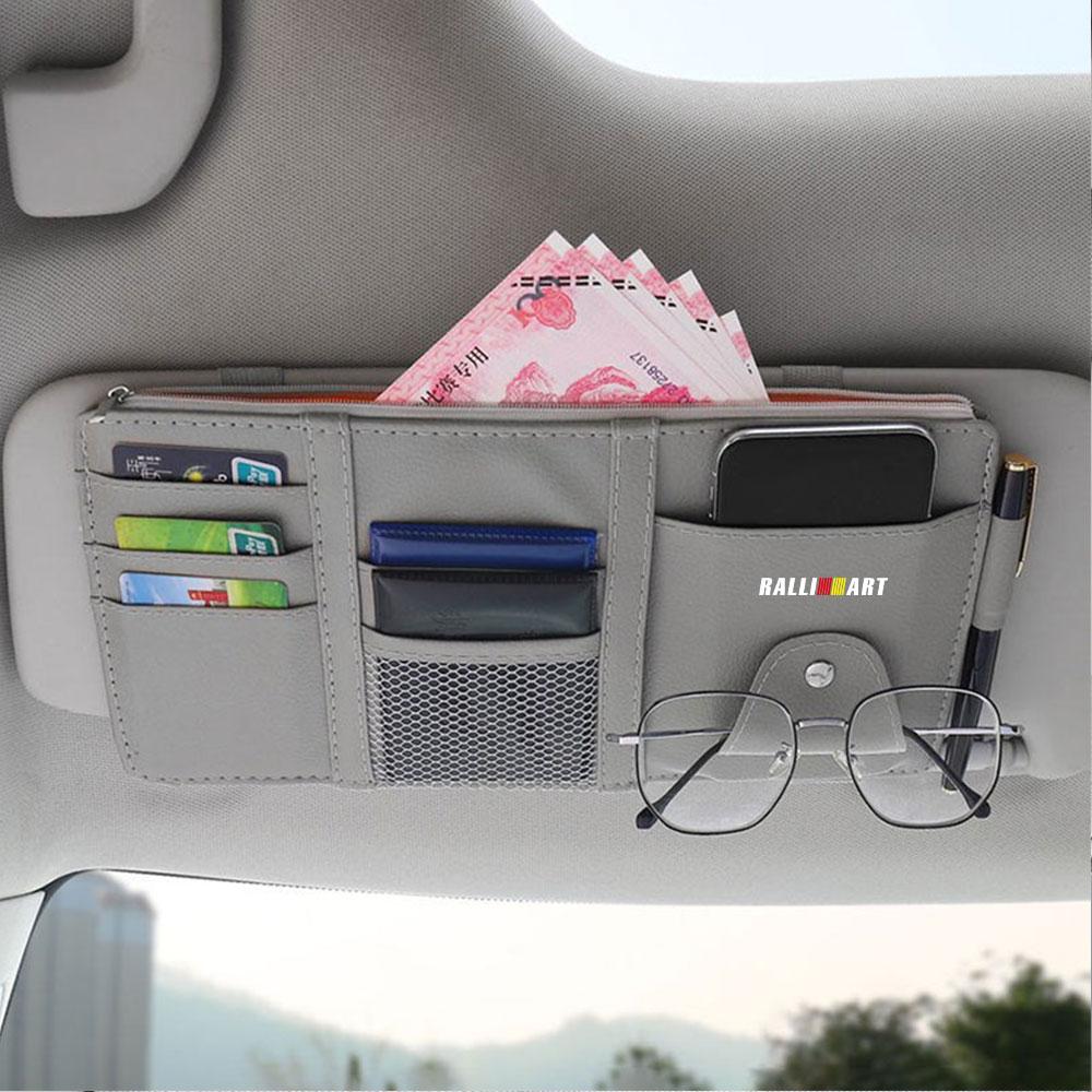 

Car Sun Visor Organizer Glasses Clip Pocket Card Storage For Mitsubishi Ralliart Lancer Outlander ASX Competition Xpander Colt