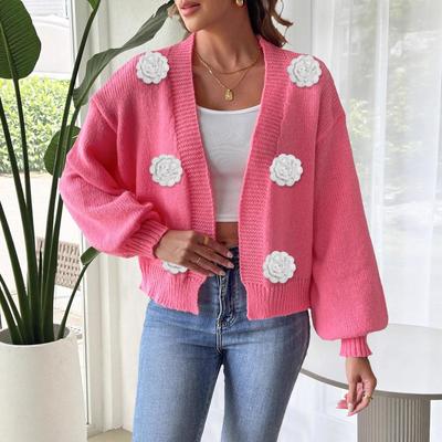 New Autumn and Winter Cardigan, A Three-dimensional Pure Hand-crocheted Patchwork Sweater Coat for Women