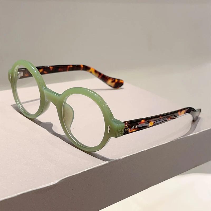 Cute Round Glasses Women Fashion Candy Color Rim Decor Eyeglasses New Trendy Design Blue Light Blocking Optical Frames