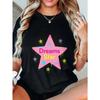 Oversized T Shirt Black Dreams Star Graphic Print For Casual Wear And Street Style