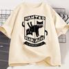 Funny Black Cat Tshirts Cotton Causal Loose Tshirt Printed Round Neck Short Sleeve Cat Lover T Shirt Harajuku Streetwear Tops