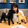 Simulation animal black pony doll plush toy small white horse zodiac horse doll children's doll