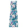 Fashion Summer Casual Comfortable Flower Print Sleeveless Cotton With Pocket Beach Dress For Women