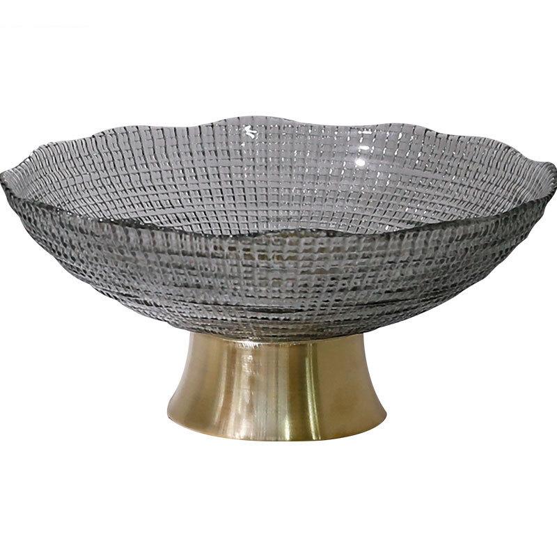 Modern Luxury Glass Fruit Plate European Pallet Decoration Home Living Room Candy Snack Tray Decorative Tableware