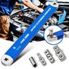 Chave de Catraca Extensora Offset Multifuncional 2 em 1, Rotação de 180 Graus, Alto Torque, Cabo Antiderrapante, Metal Durável, Ferramentas Manuais para Reparo Automotivo