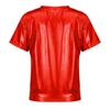 Girls Metallic Shiny Short Sleeve T-Shirt Round Neck Dance Party Performance Top