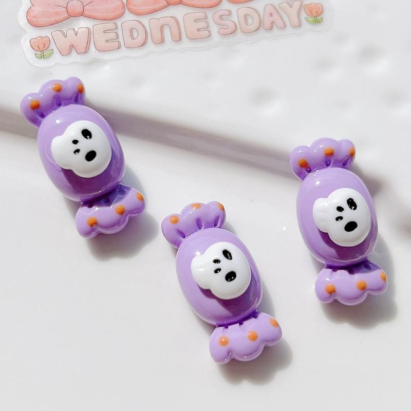 10Pcs New Mini Cute  Cartoon Halloween Collection Flat Back Resin Cabochons Scrapbooking Jewelry Craft Decoration Accessories