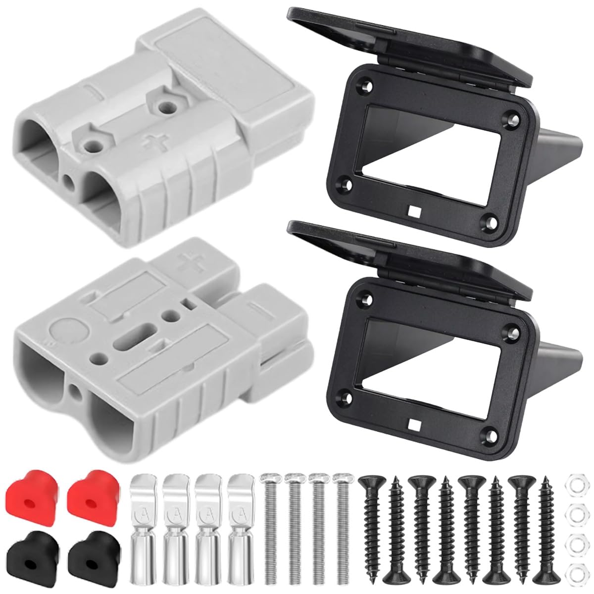 

Xiatiaosann 2pcs 50A Connector Monuting Panel Quick Connect/Wire Harness Plug 600V 6-12 Gauge