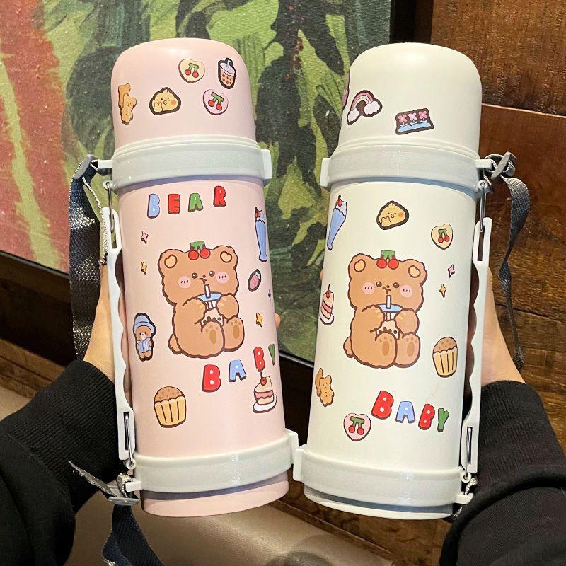 Thermos Cup Large Capacity Kettle High Appearance Level Stainless Steel Cup Cute Male and Female Students with Cover New Water Cup